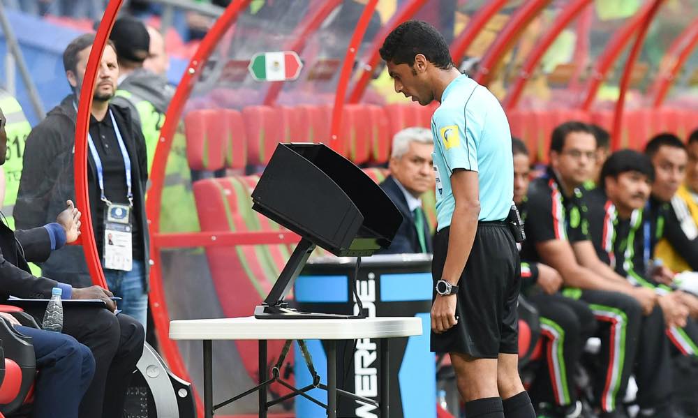 Ref looking dumbly and VAR