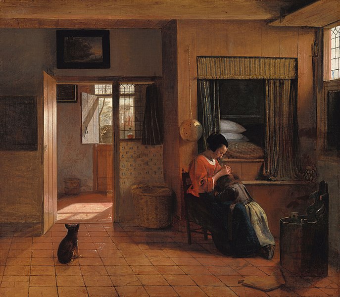 A Mother's Duty (1658–1660), oil on canvas, Pieter de Hooch