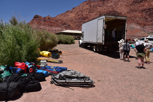 Gear on the ground at Lees Ferry Launch